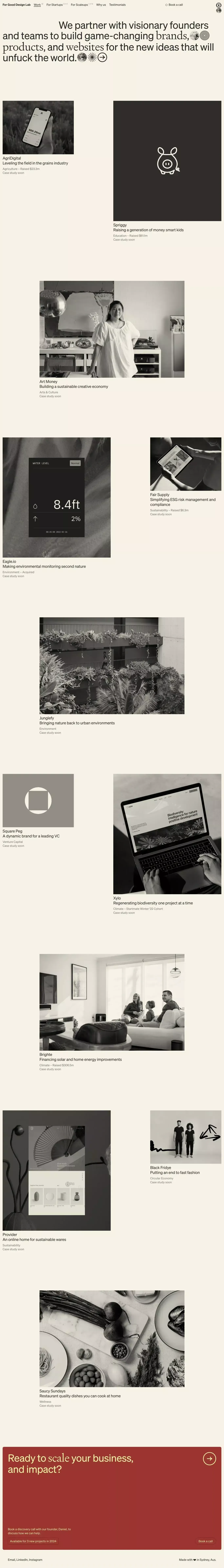For Good Design Lab – Work - Portfolio design
