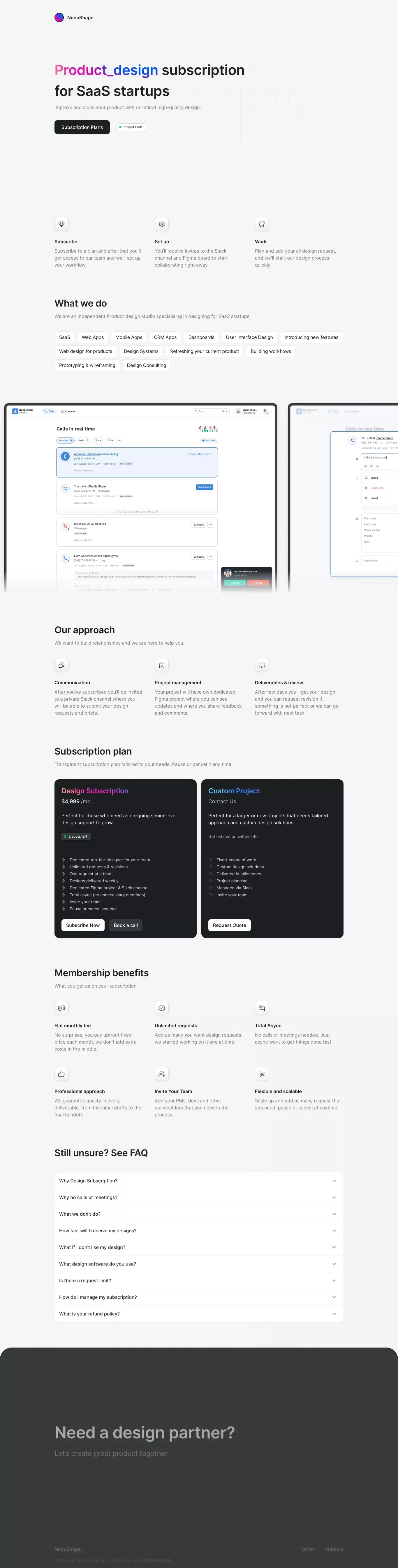 NunuShape - Design studio - Portfolio design