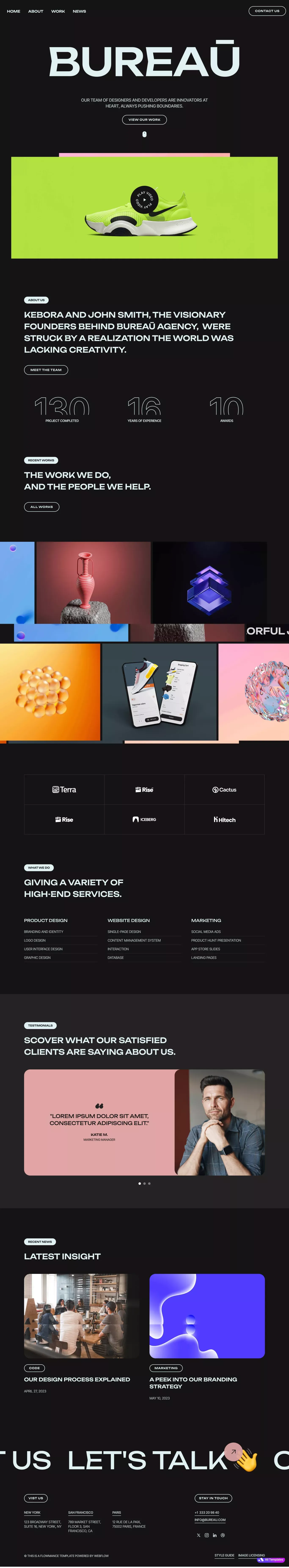 Bureaūs - Webflow Ecommerce website template - Template design