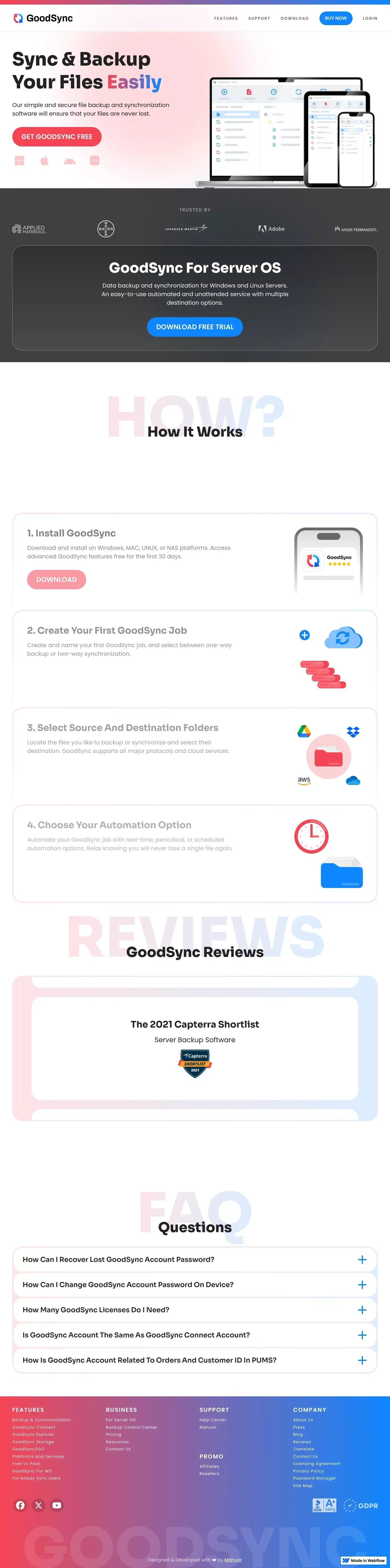 GoodSync - Landing design