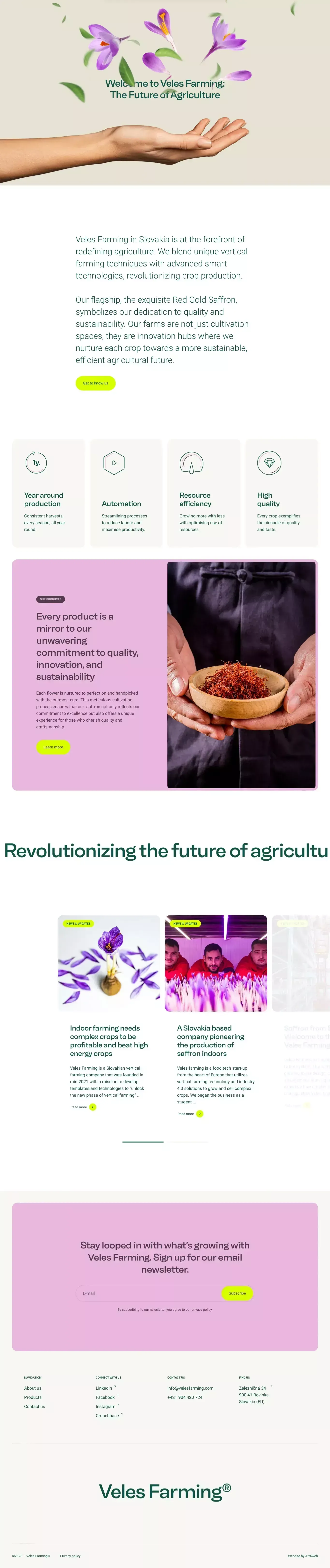 Veles Farming – The Future of Agriculture - website design
