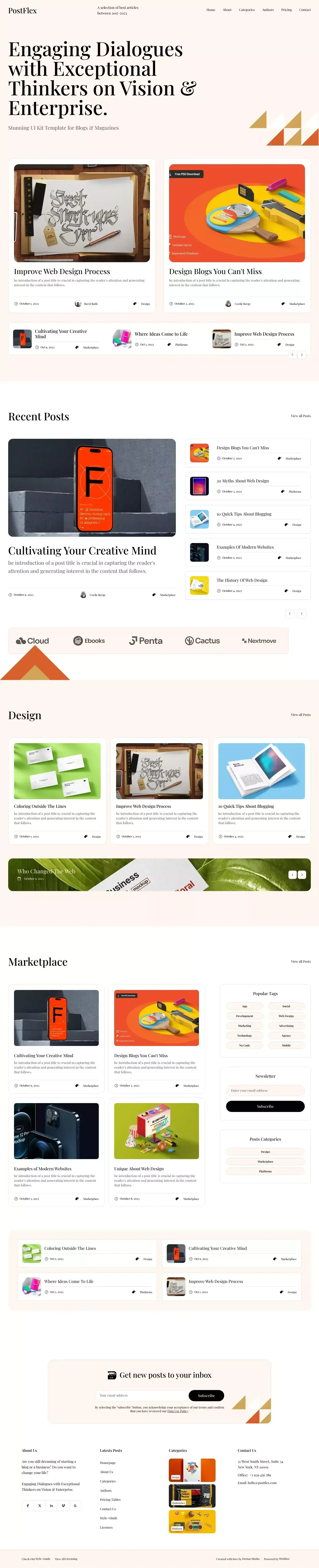 PostFlex - Ecommerce Webflow website template - Blog design