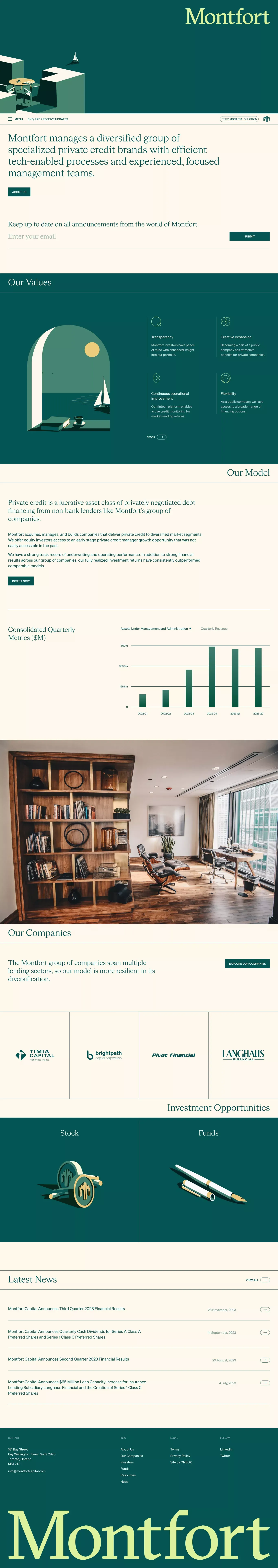 Montfort - Private Credit Manager - Landing design