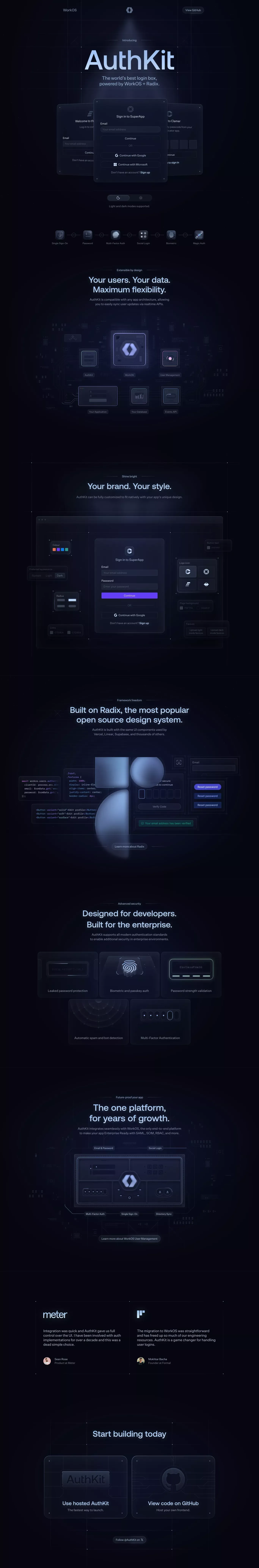 AuthKit by WorkOS - Landing design