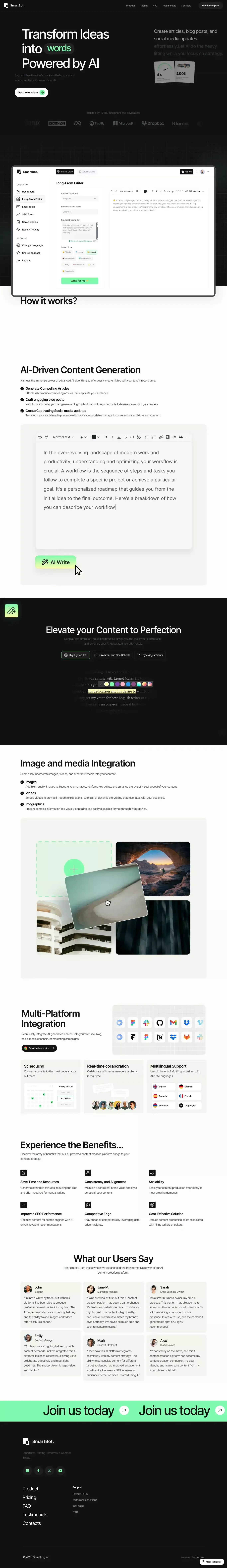 SmartBot - AI powered product - Template design