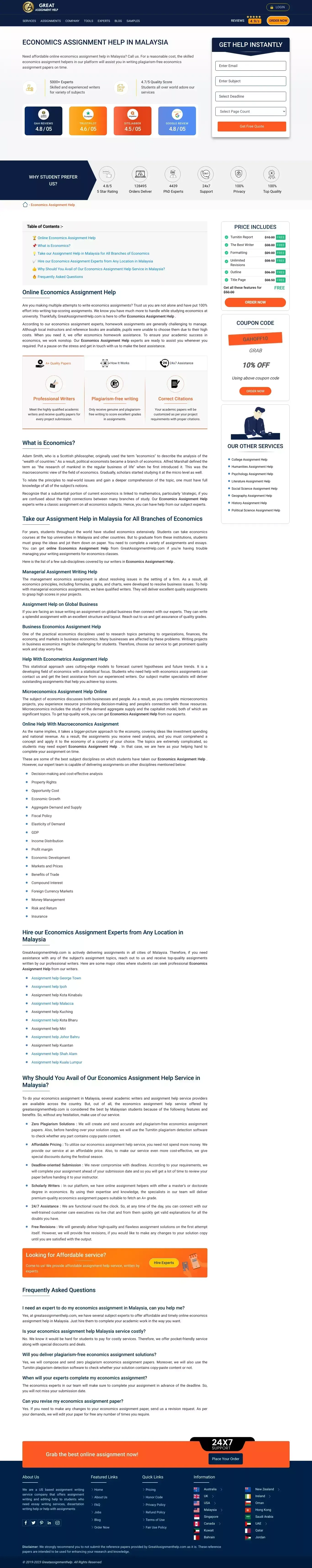 Economics Assignment Help Service in Malaysia @30% OFF - Blog Post design