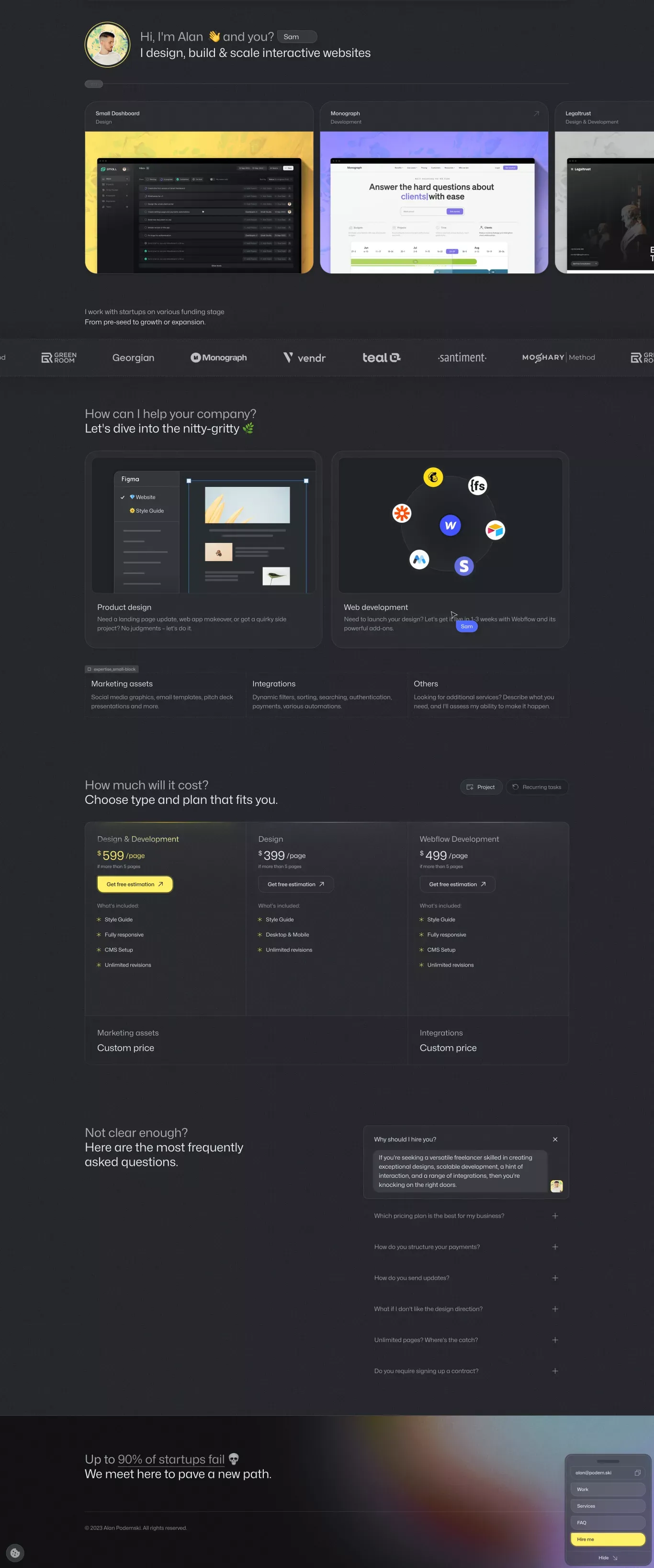 Alan Podemski | Product Designer & Webflow Expert - Portfolio design