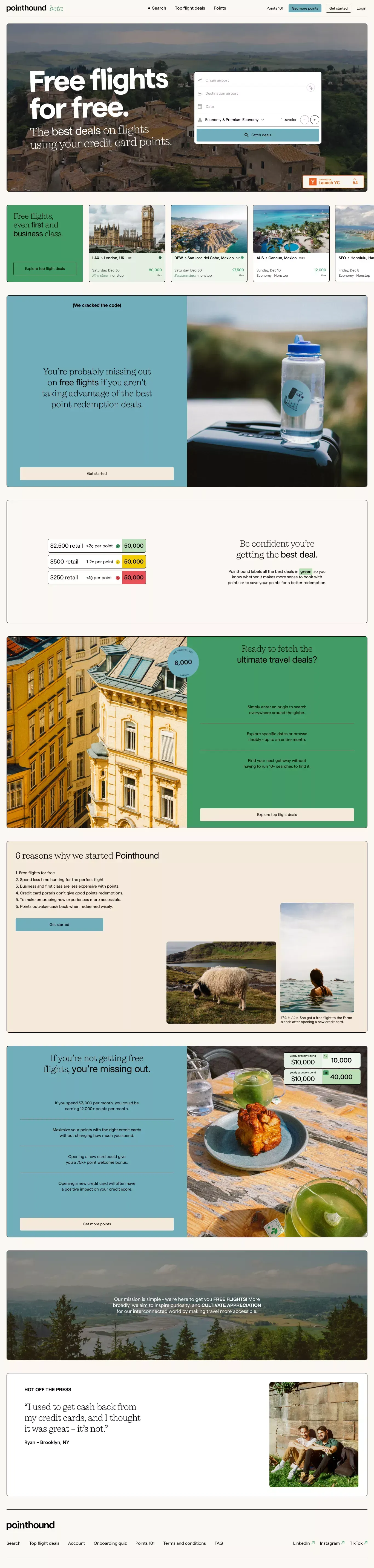Pointhound - Landing design