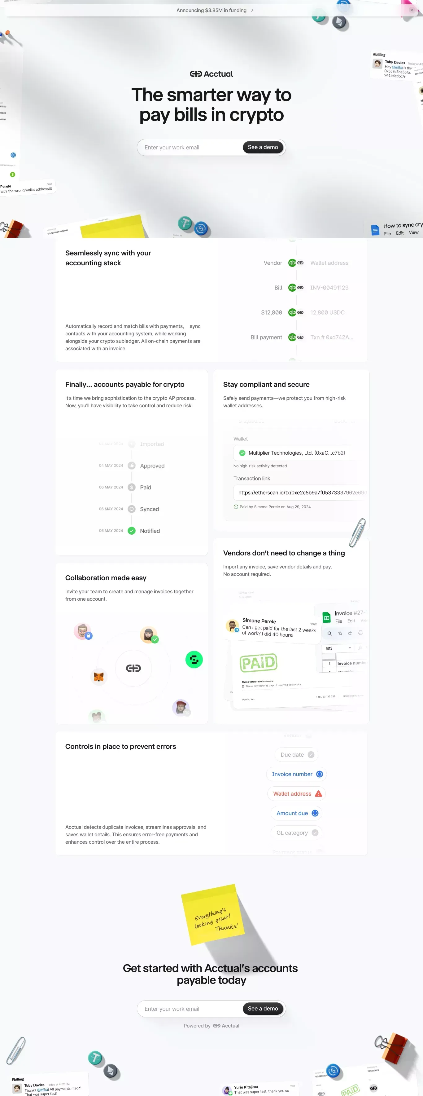 Acctual - Landing design