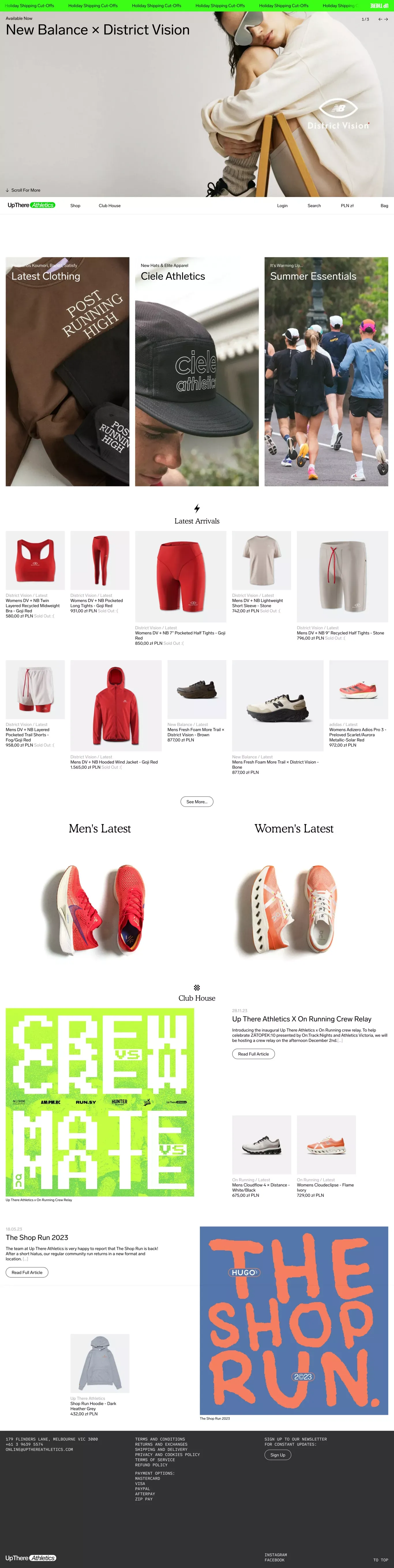 Up There Athletics - Ecommerce design