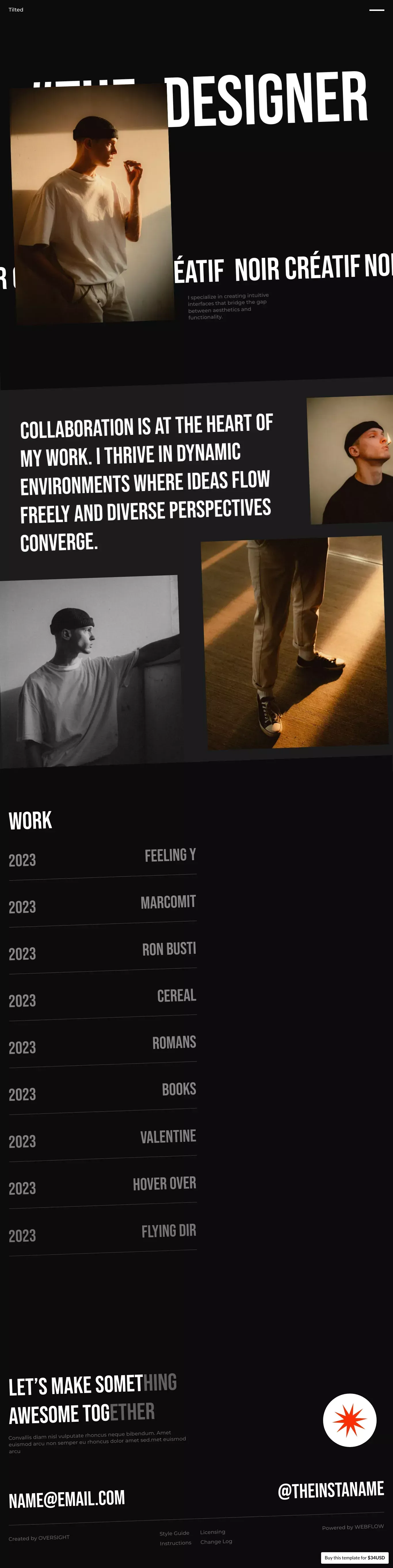 Tilted - Webflow HTML website template - Template design
