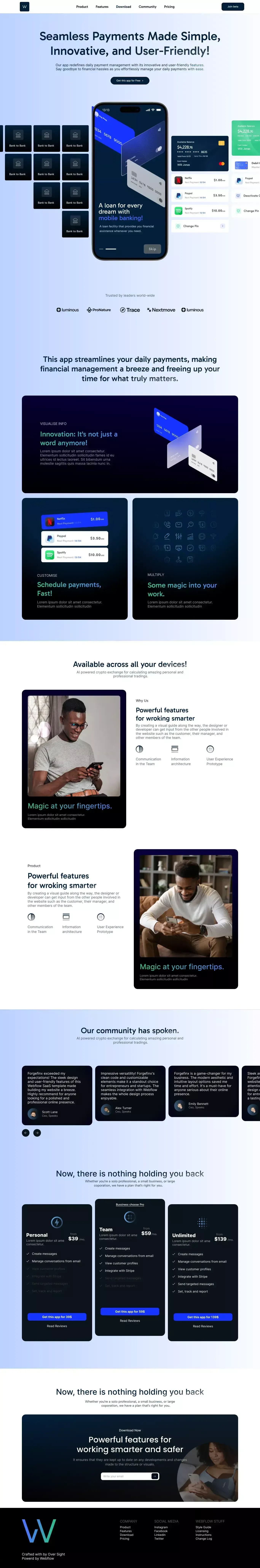 Underrated - Webflow HTML website template - Template design
