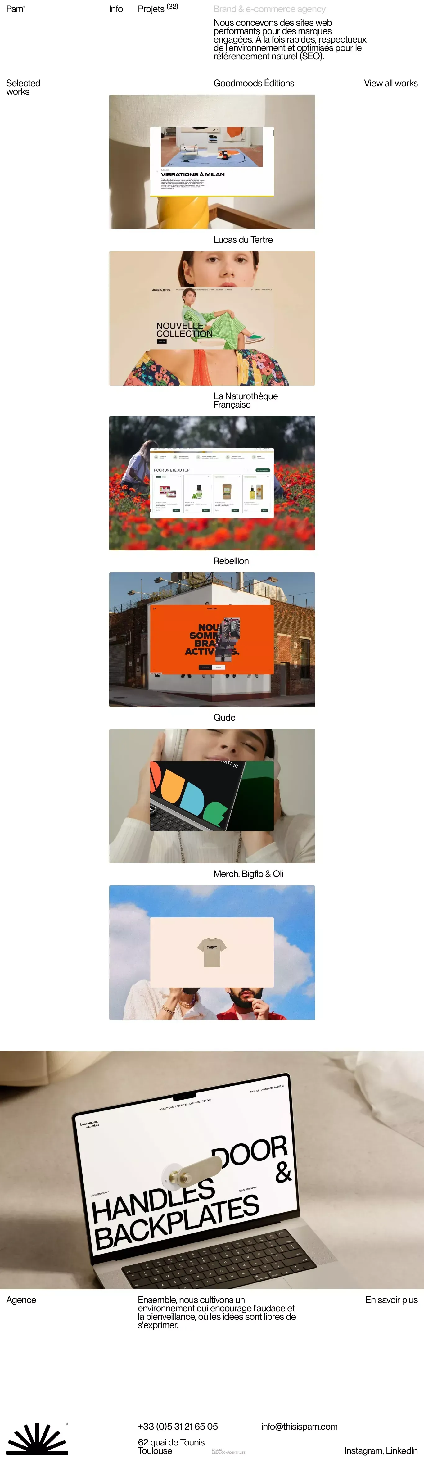 Agence web Toulouse, Pam — Création de site internet et stratégie - Portfolio design