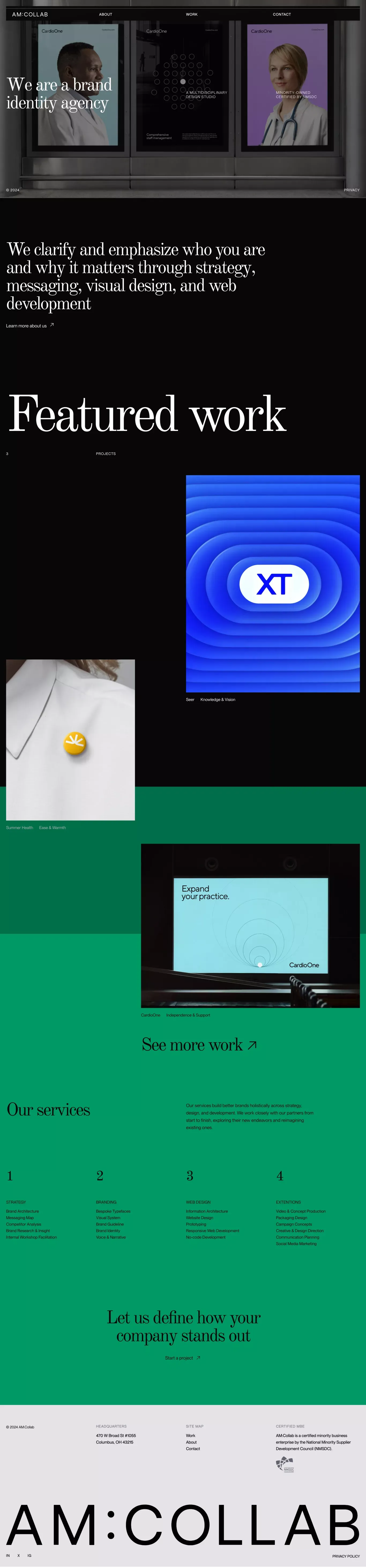 AM:Collab - Brand identity and design studio - Portfolio design