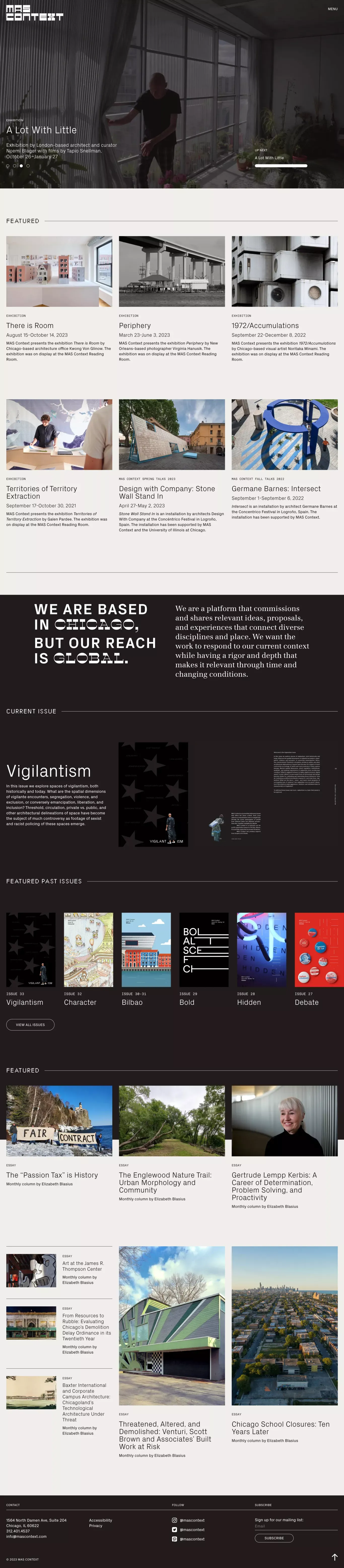 MAS Context | Addressing issues that affect the urban context - Blog design