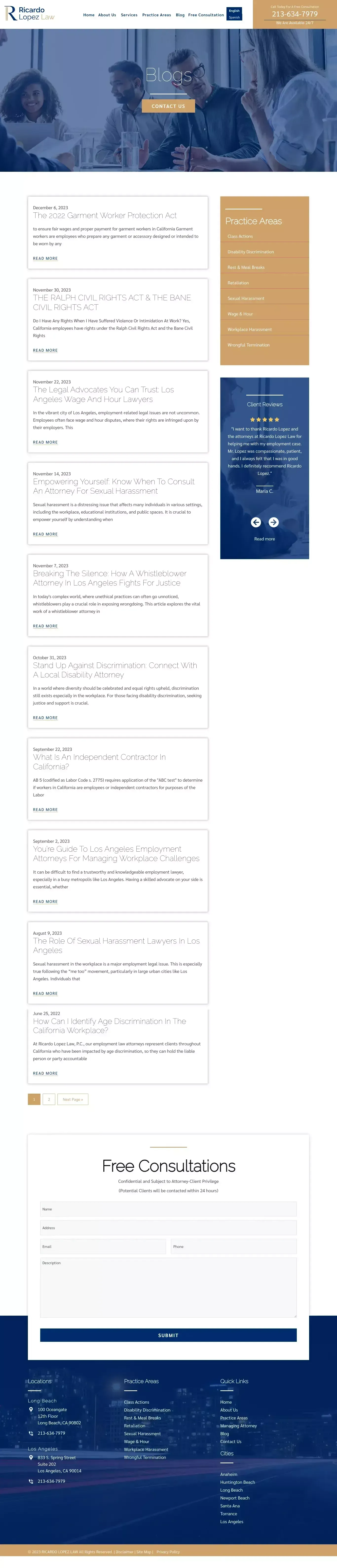 Blog - Ricardo Lopez Law - Blog design