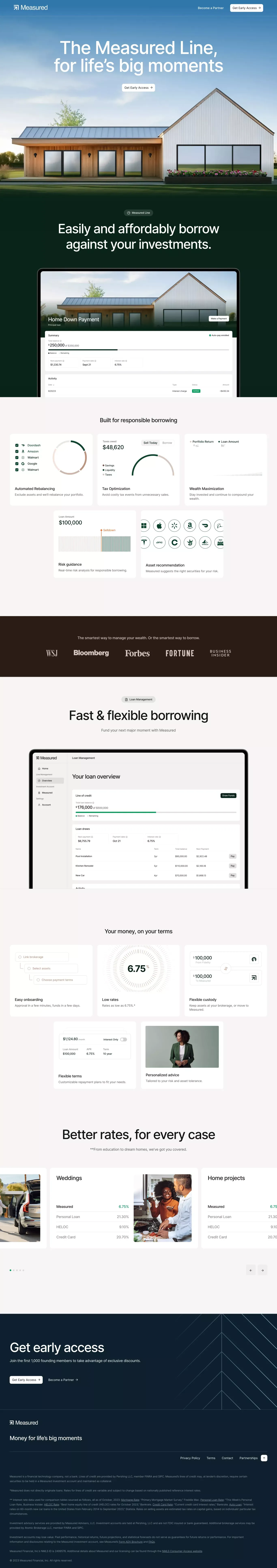Measured Financial - Landing design