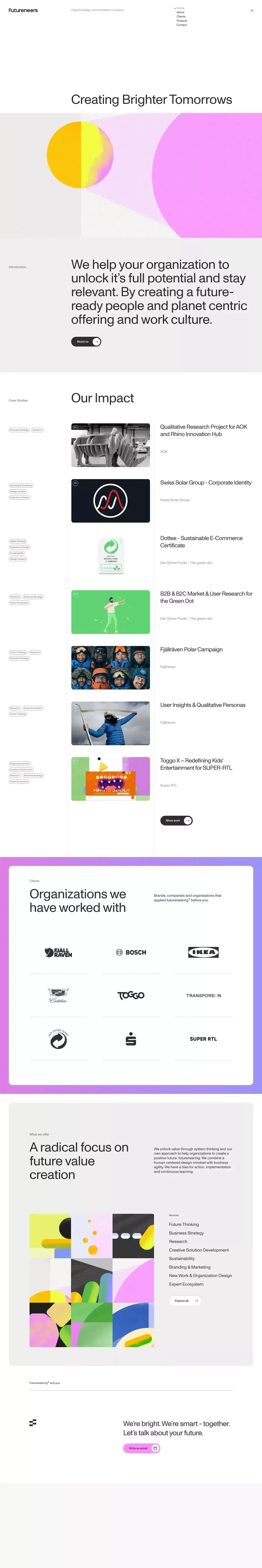 Futureneers - Portfolio design