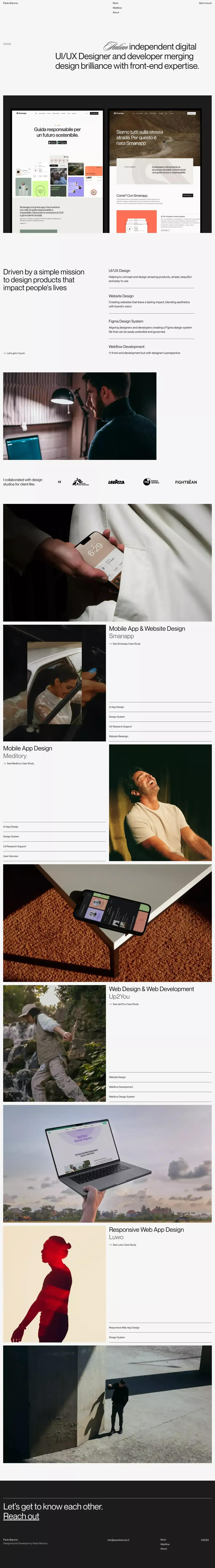 Paolo Baronio | UI/UX Designer & Webflow Developer - Portfolio design