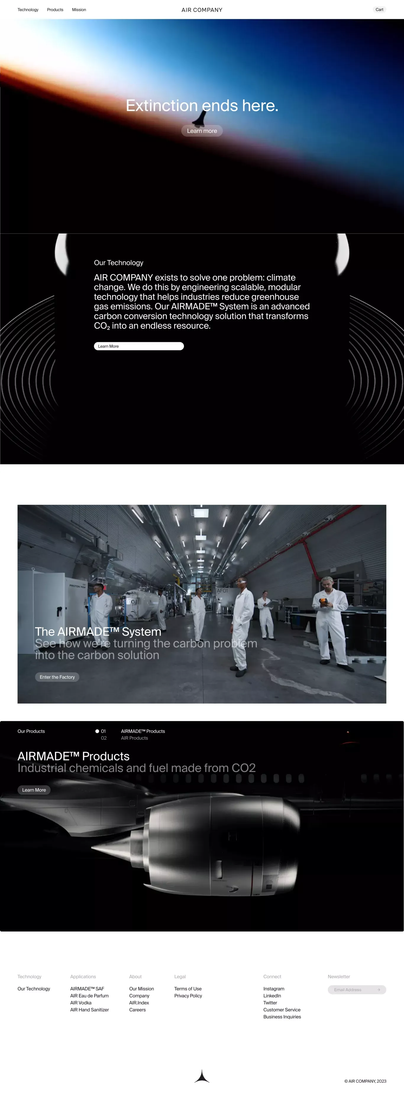 AIR COMPANY | Carbon Technology Leader for a Decarbonized Future - Landing design
