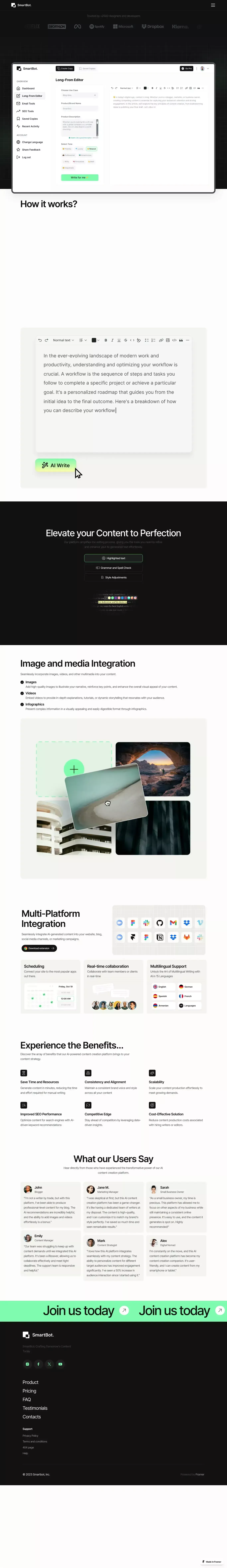 SmartBot - AI powered product - website design