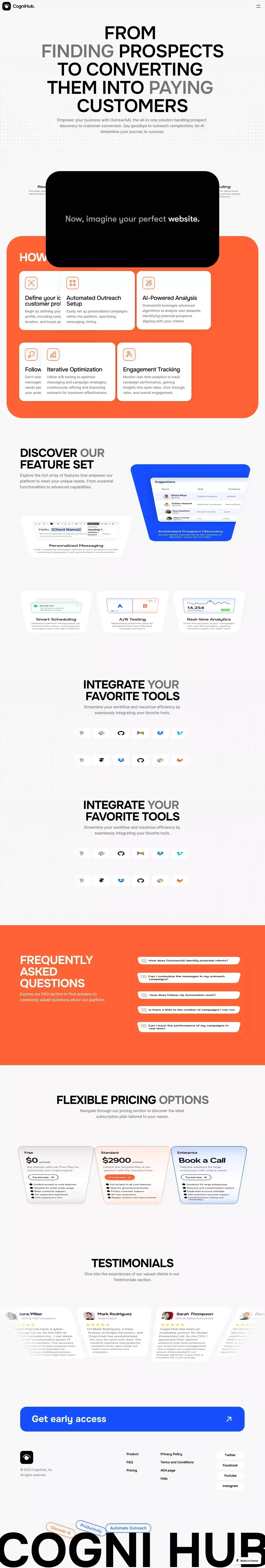 CogniHub - SaaS & Startup Website Template - website design