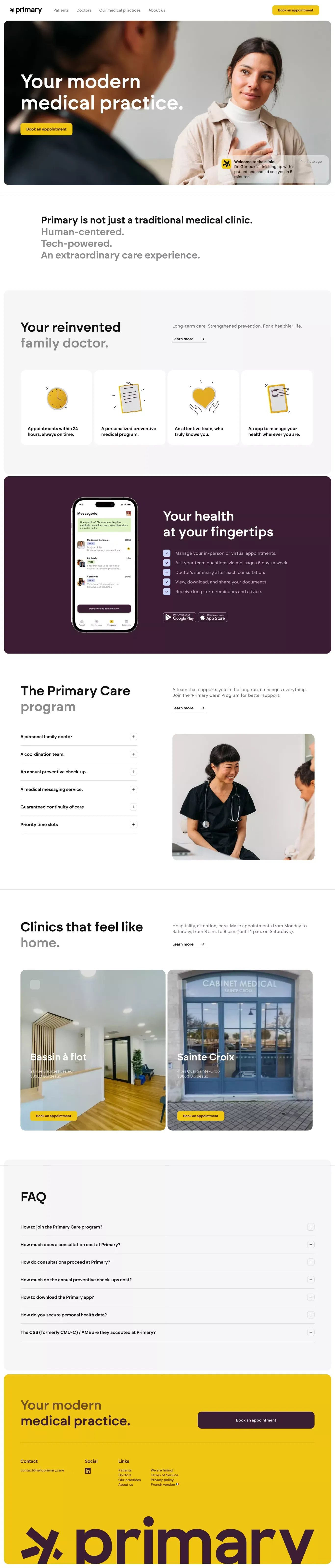 Primary - Your modern medical practice. - Landing design