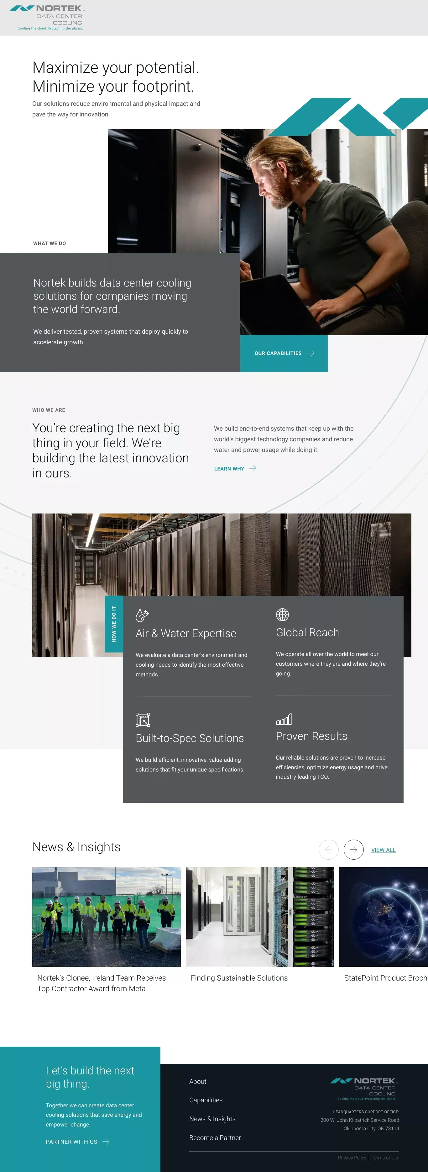 Nortek Data Center Cooling Solutions - Landing design