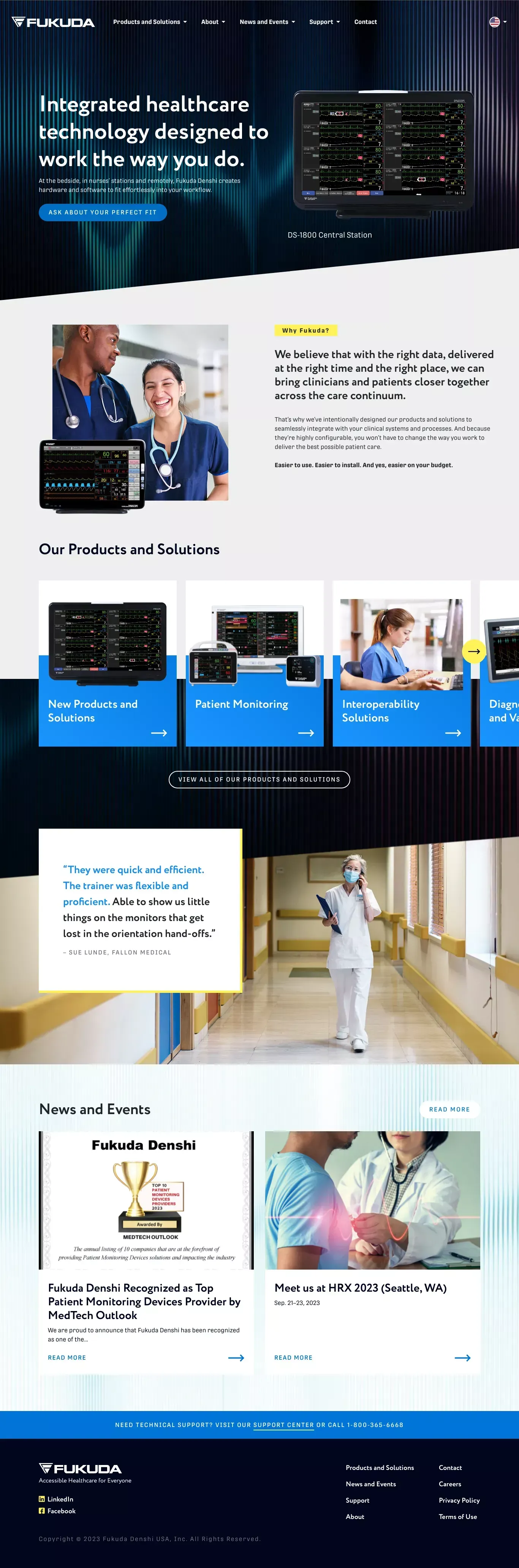 Healthcare Devices and Software | Fukuda Denshi - Landing design