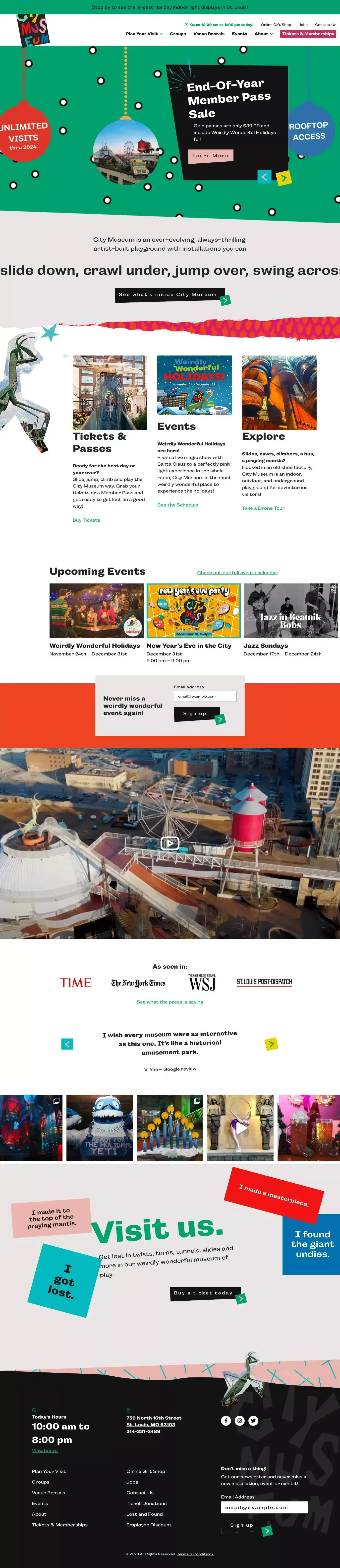 City Museum | Weirdly Wonderful | St. Louis, MO - Landing design