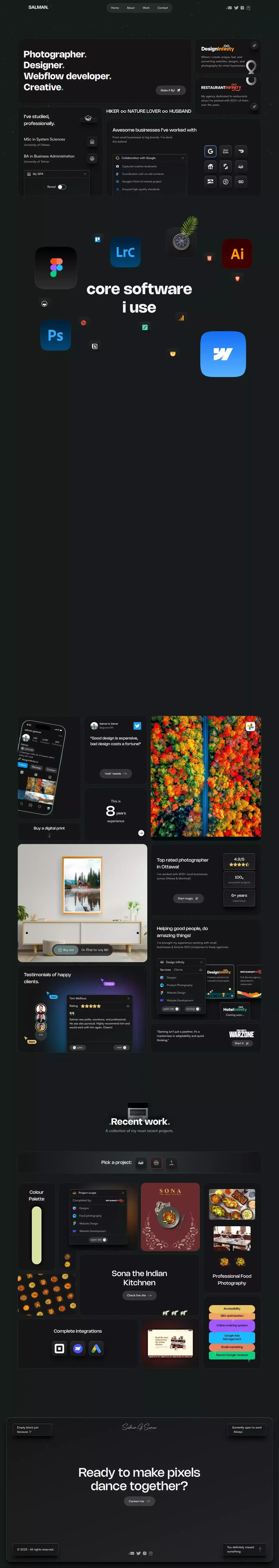 Salman G. Samar - Designer, Photographer, Webflow Developer - Portfolio design
