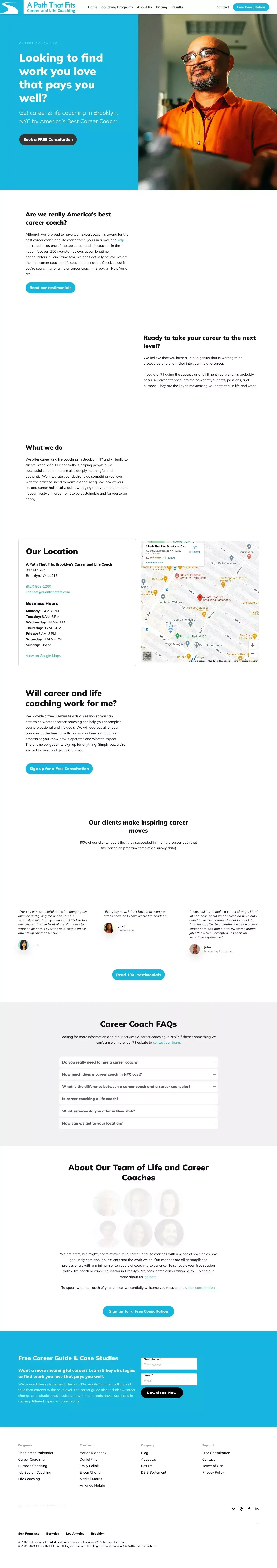 Career Coach NYC | #1 Rated Job Coach Brooklyn | A Path That Fits - website design