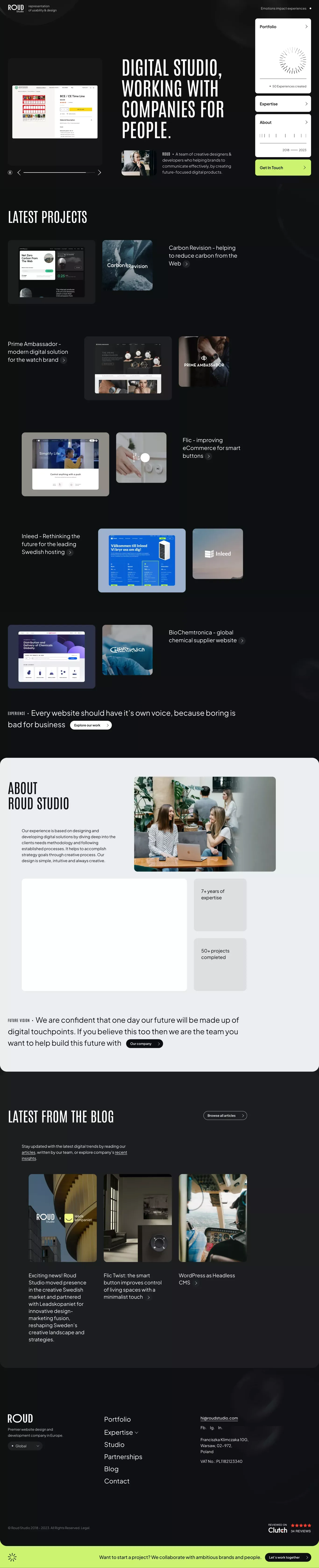 Roud Studio - Global Digital Design Agency - Portfolio design