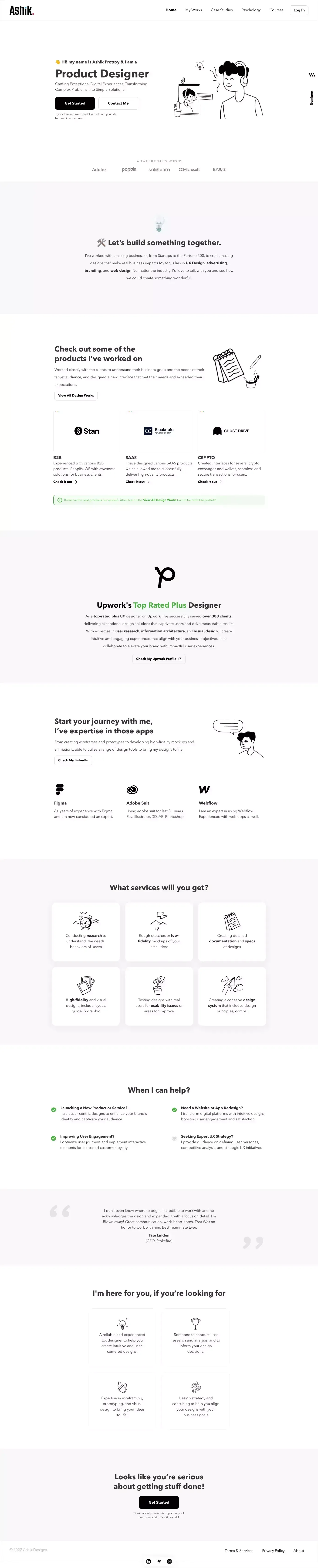 Ashik Prottoy - Product Designer - Portfolio design