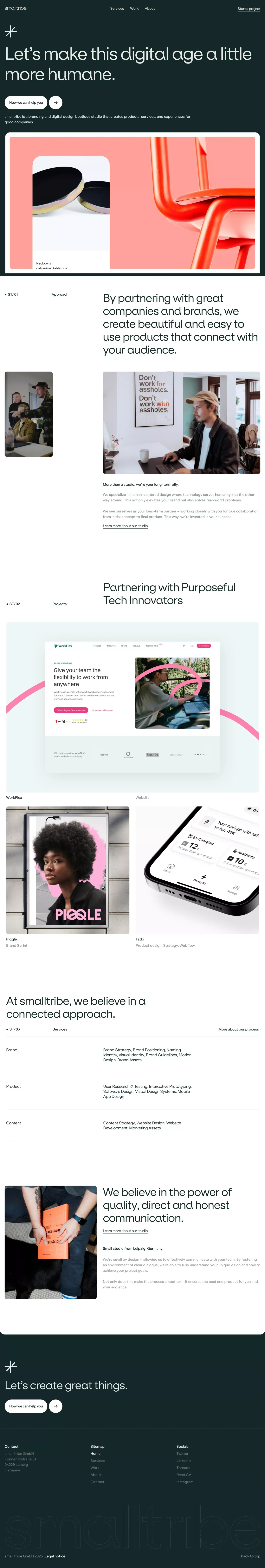 smalltribe - branding and digital design boutique studio - Portfolio design