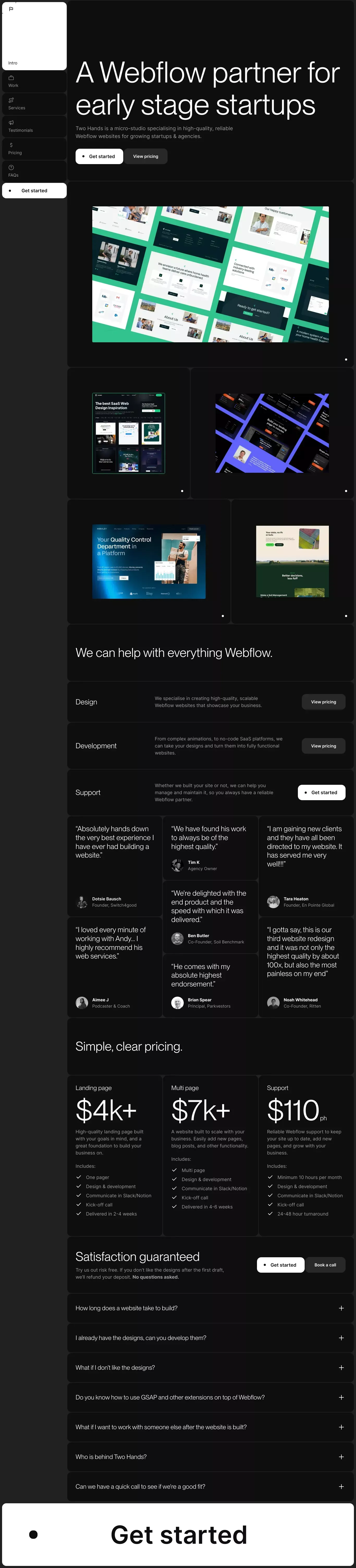 Two Hands | Webflow design & development studio - Portfolio design