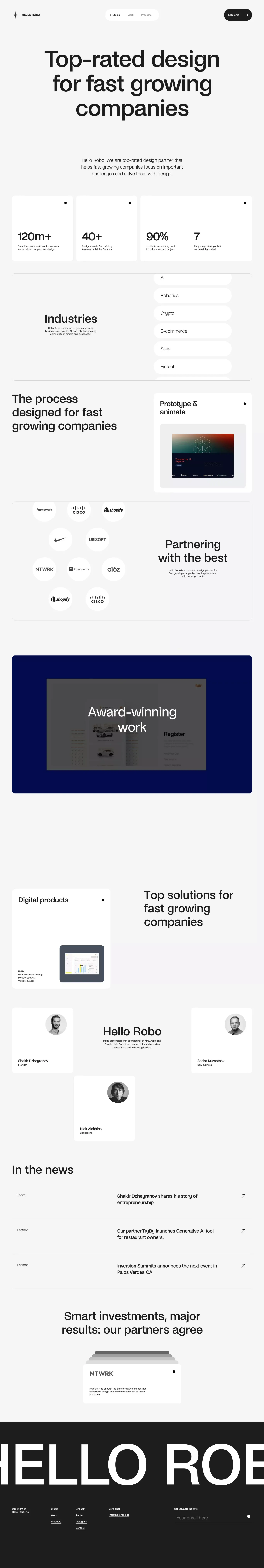 Hello Robo - Portfolio design