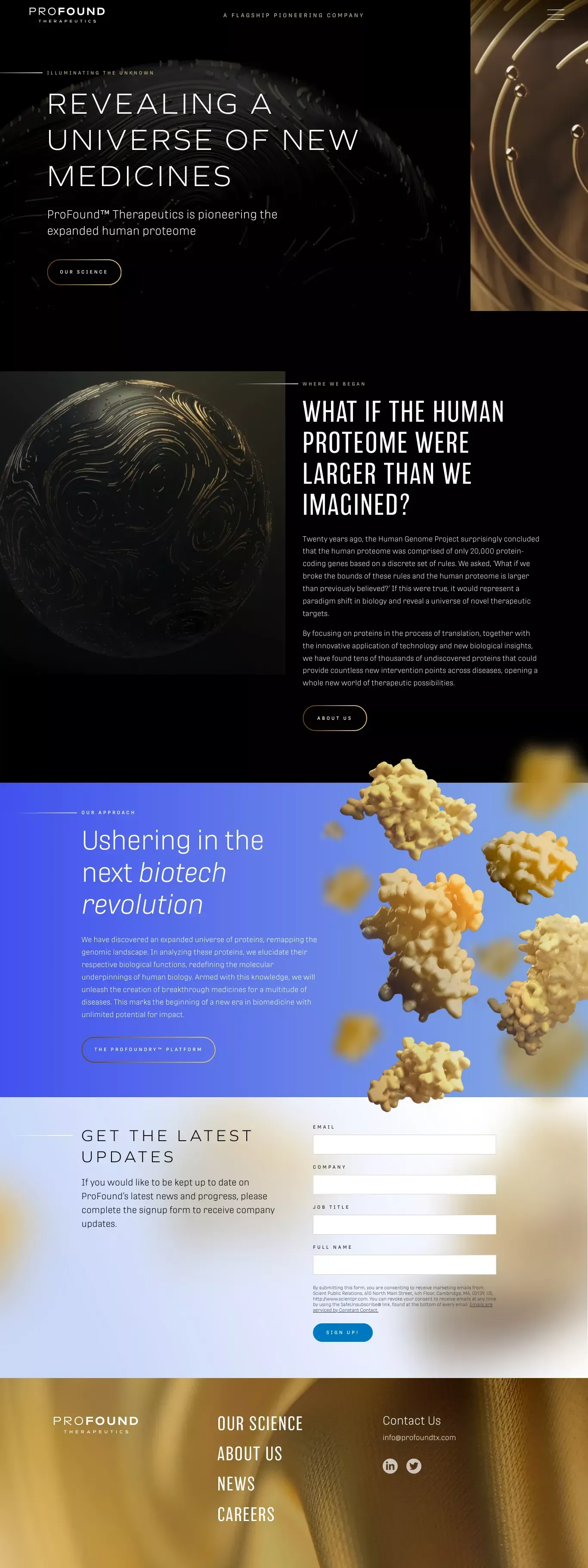 ProFound Therapeutics - Landing design