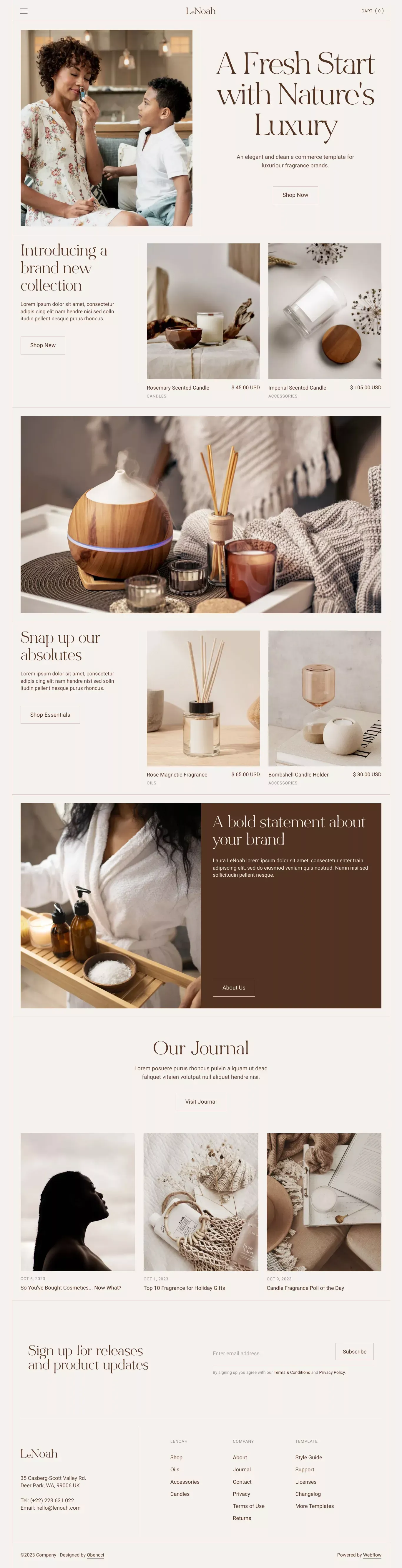LeNoah - Webflow Ecommerce Website Template - Template design
