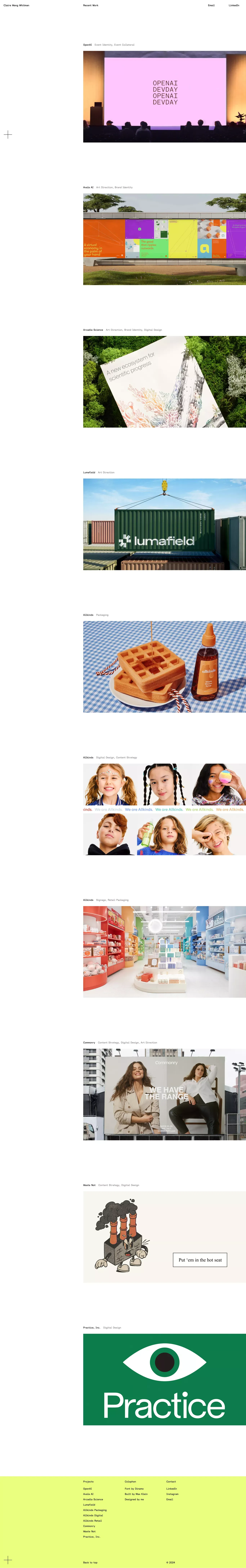 Claire Whitman — Brand Design & Art Direction - Portfolio design