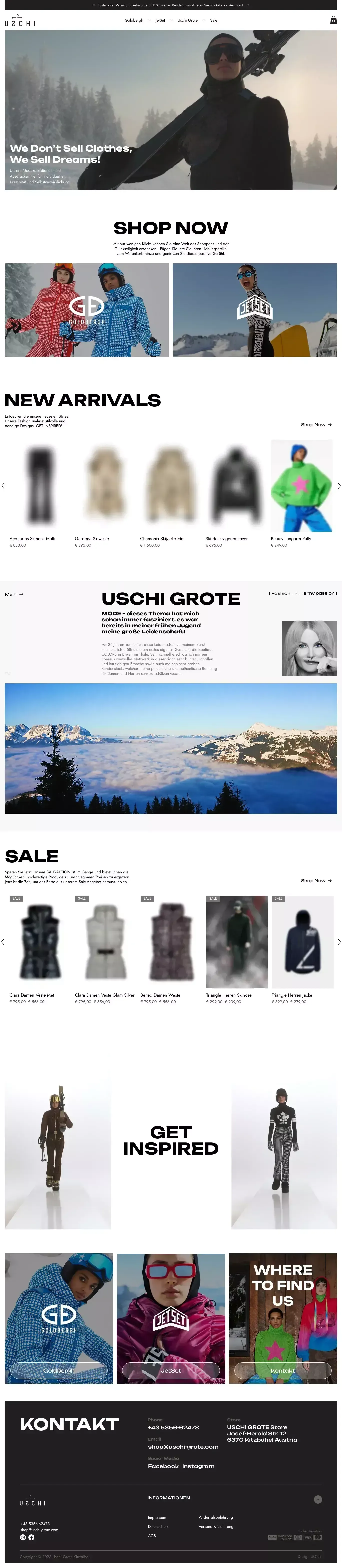 Home | Uschi Grote Store Kitzbühel - Ecommerce design