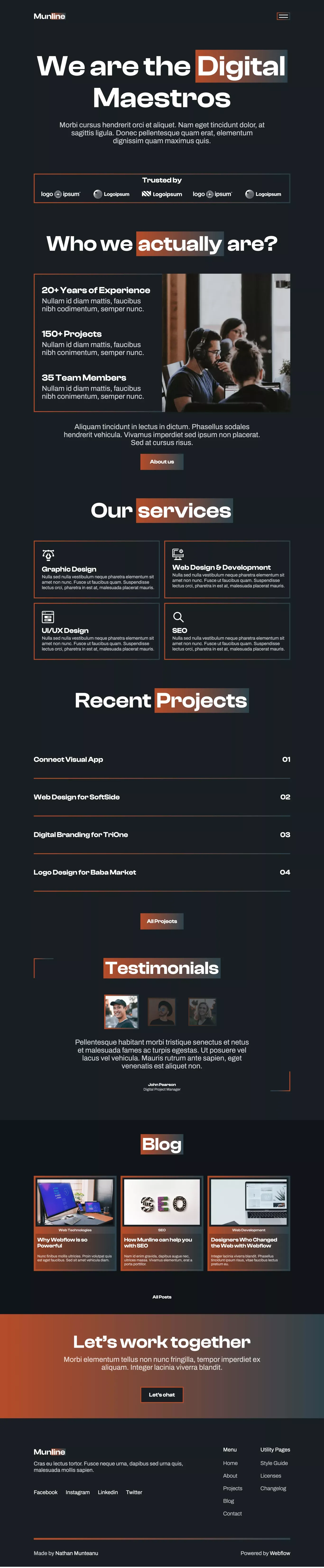 Munline - Agency HTML5 Responsive Website Template - Template design