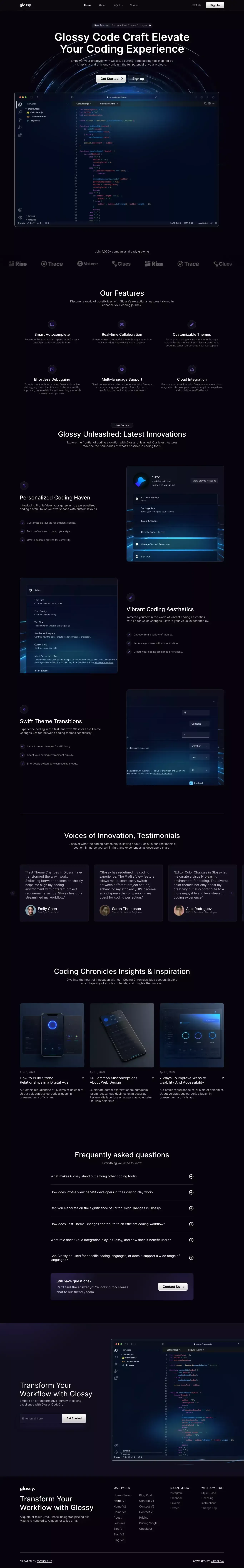 Home V1 - Glossy - Webflow Ecommerce website template - website design