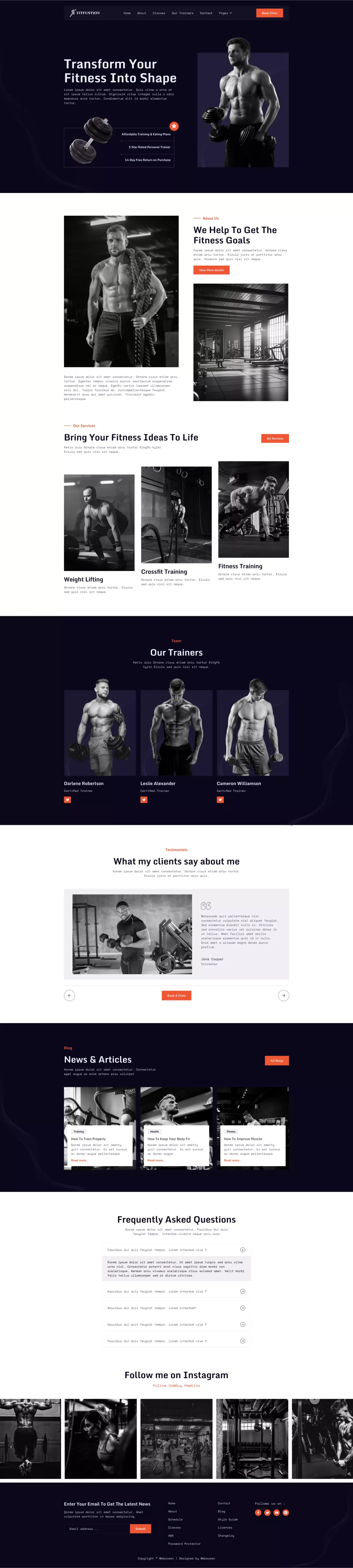 FitFustion - Gym HTML5 Responsive Website Template - Template design