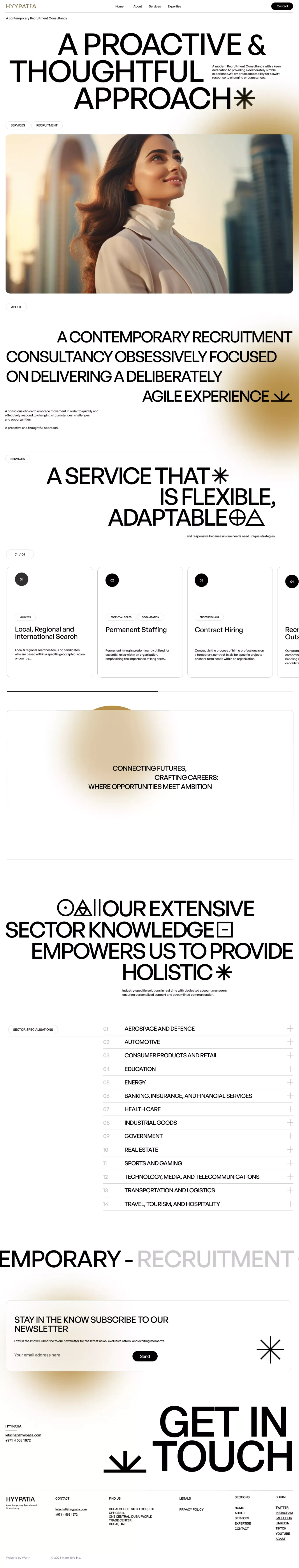 HYYPATIA — a Contemporary Recruitment Consultancy - Landing design