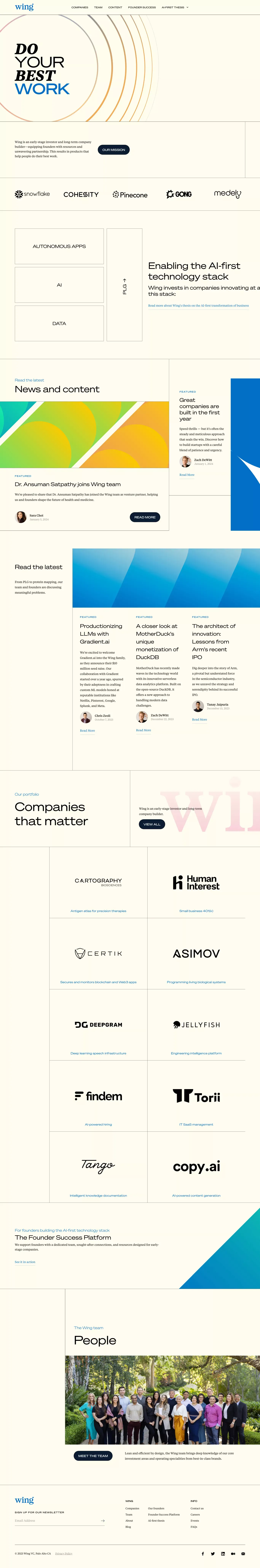 Wing Venture Capital - Landing design