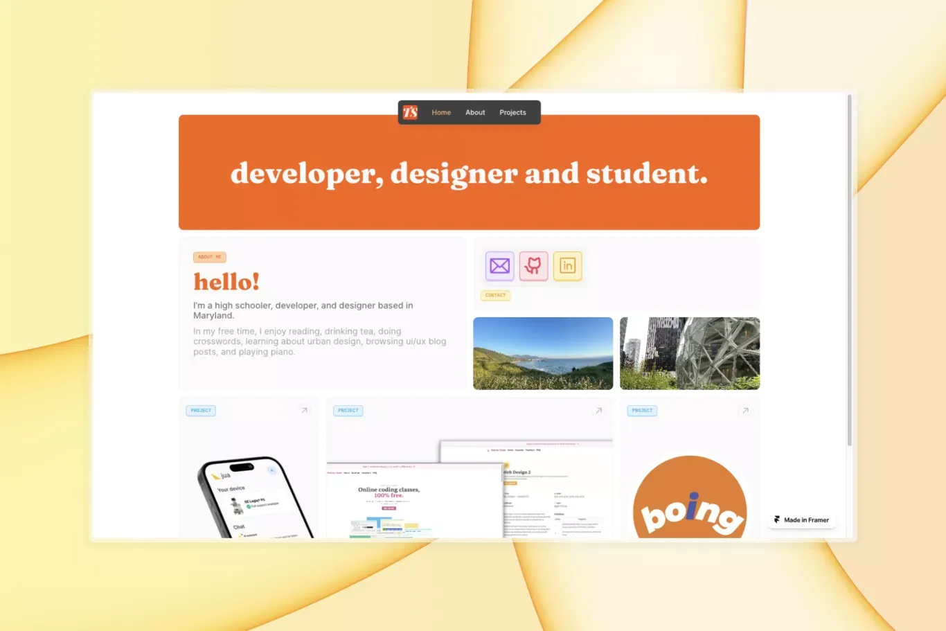 Tyler Song ~ home - Portfolio design