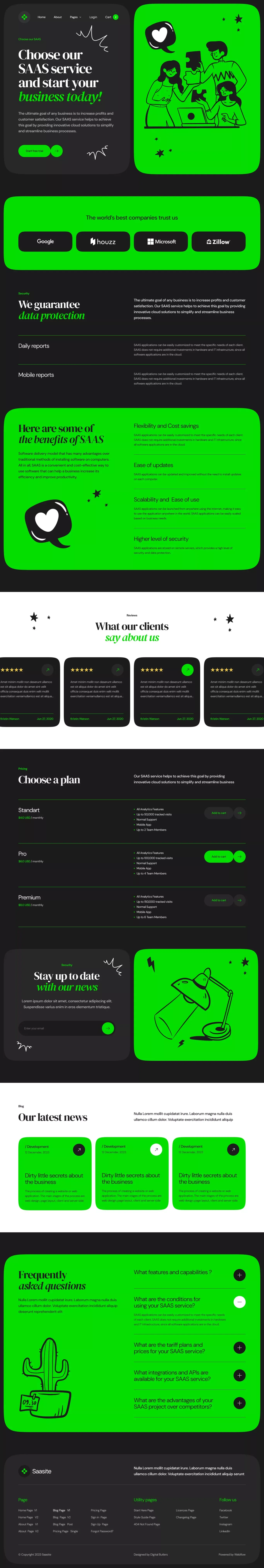 SaaasSite DB - Webflow Ecommerce website template - Template design