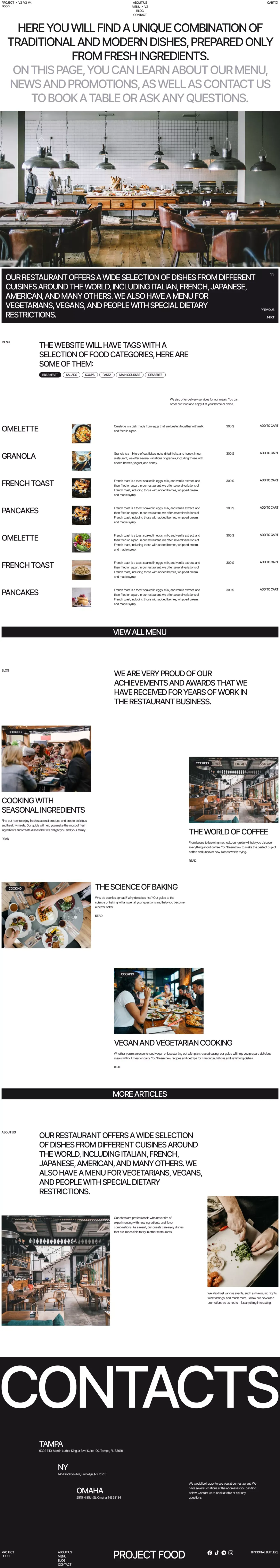 Project Food DB - Restaurant Website E-commerce Template - Template design