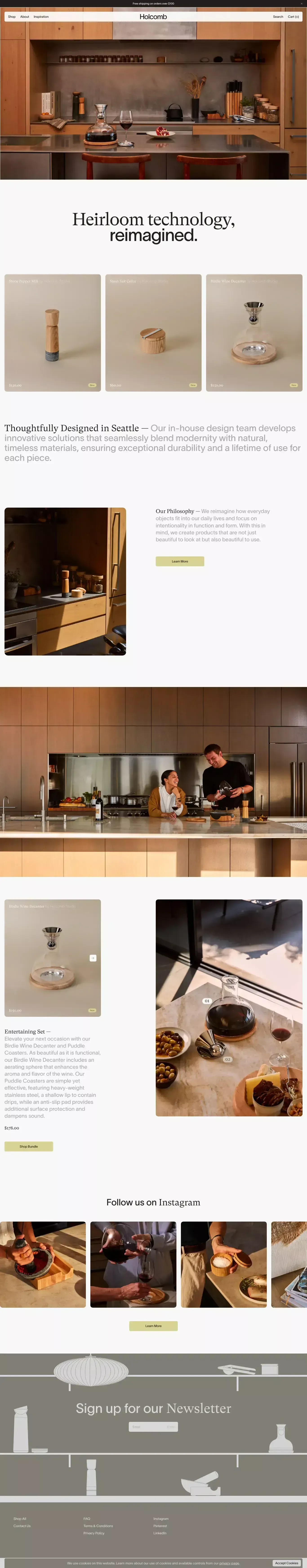 Holcomb Studio | Made for a well lived home. - Ecommerce design